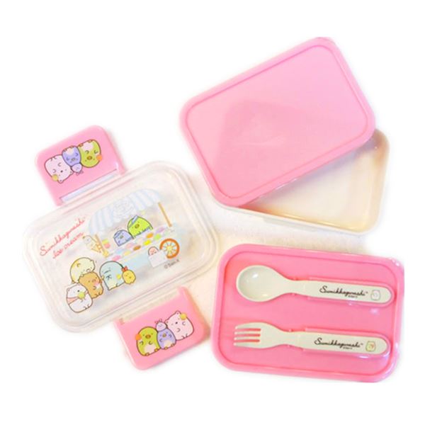 台灣製  茂伸  Sumikko Gurashi 角落生物 - 小夥伴   雙層便當盒2色 - 藍色.粉色   4713077267851