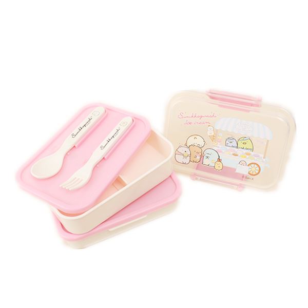 台灣製  茂伸  Sumikko Gurashi 角落生物 - 小夥伴   雙層便當盒2色 - 藍色.粉色   4713077267851