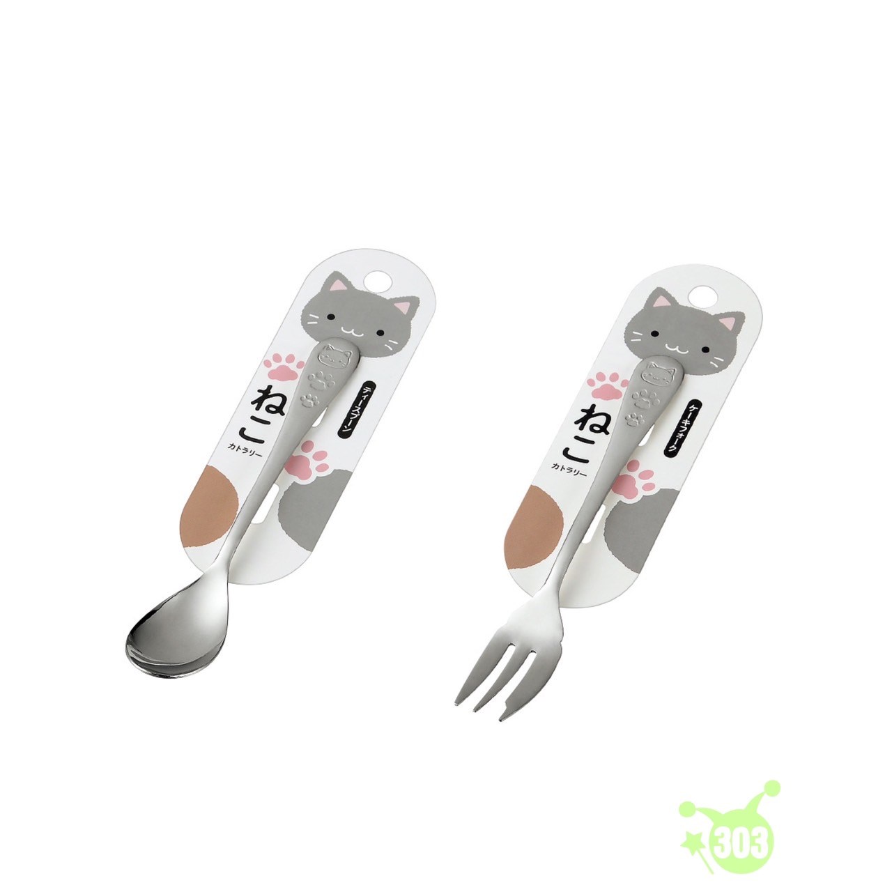 【ECHO】SS貓咪點心叉-小 / SS貓咪茶匙-小 