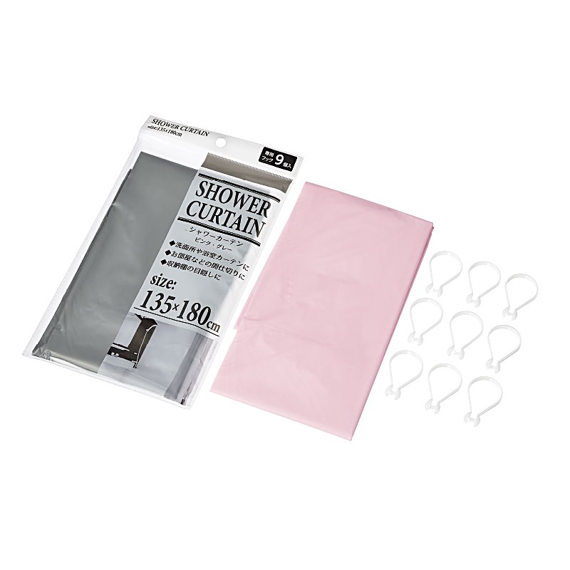 【ECHO】浴簾_粉紅色/灰色  4991203197078