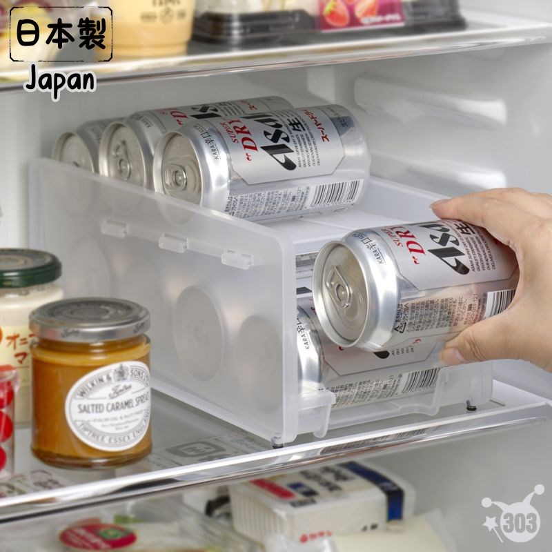 【INOMATA】0383 啤酒罐滾動收納盒-350