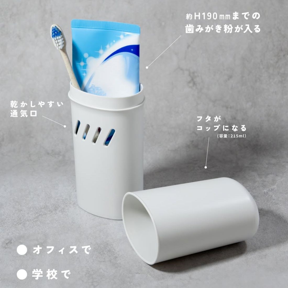 日本製 大容量牙刷牙膏收納杯