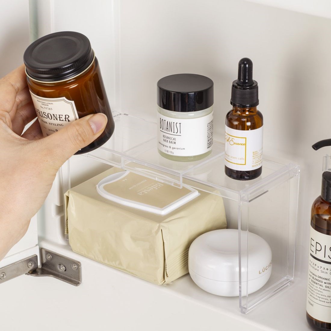 日本製 透明伸縮層架