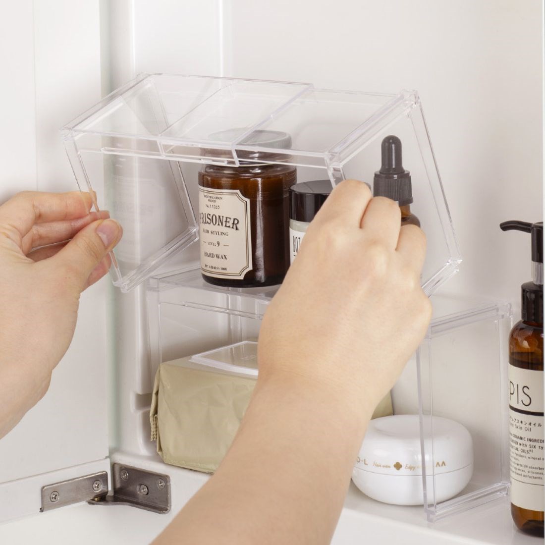 日本製 透明伸縮層架