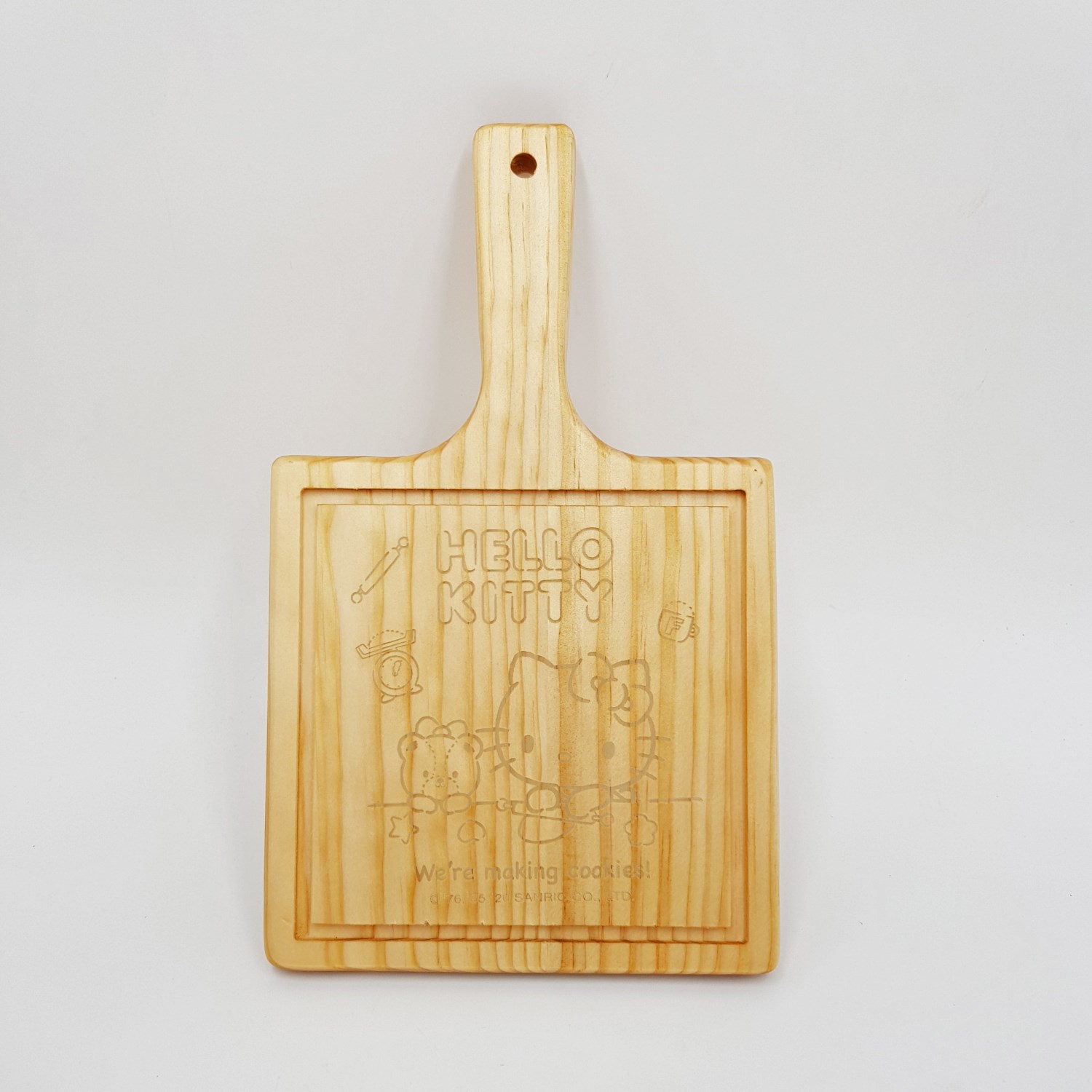 三麗鷗系列  Hello Kitty  凱蒂貓 KT-1659-1 多功能木製砧板-方型  4712977466593
