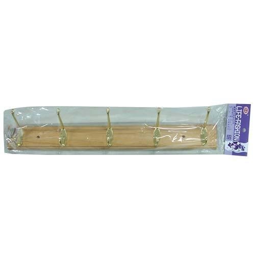 吉㠙  台灣製  216-6  原木 金屬 衣帽鉤 5勾   4716381021669