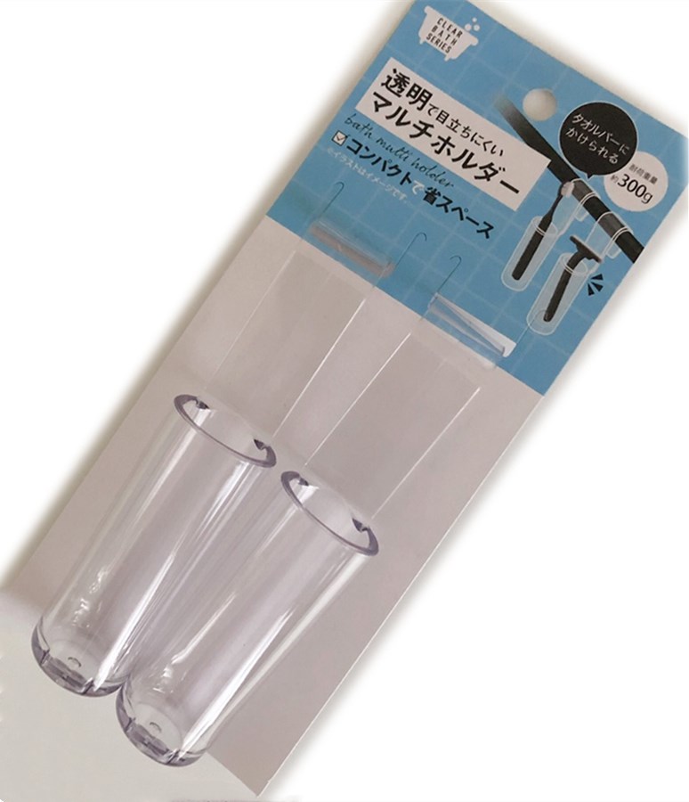 31690 浴桿透明小物架2入   4580004040944