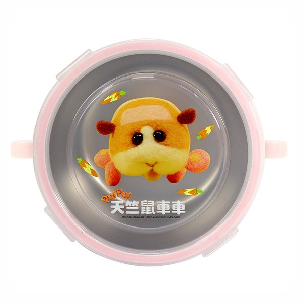 天竺鼠車車不鏽鋼雙耳隔熱碗-黃4718733265110/粉4718733265127