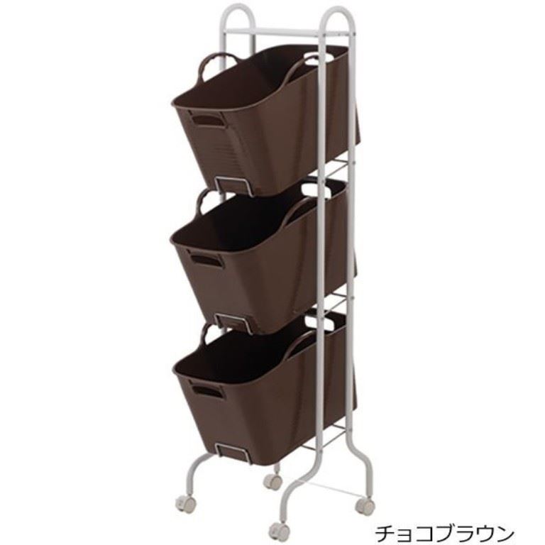山田YAMADA   8247 FB 輪式置物籃架-3層    4973911824729-VI  / 4973911824736-Br / 4973911824781-G / 4973911824798-P