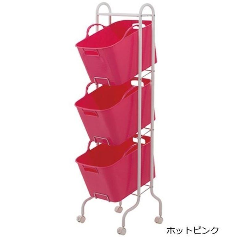 山田YAMADA   8247 FB 輪式置物籃架-3層    4973911824729-VI  / 4973911824736-Br / 4973911824781-G / 4973911824798-P