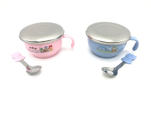 台灣製 甲庚 D-77嘟酷熊兒童成長手把隔熱碗  4710423440777