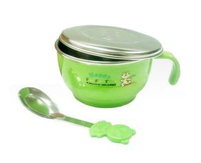 台灣製 甲庚 D-77嘟酷熊兒童成長手把隔熱碗  4710423440777