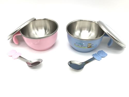 台灣製 甲庚 D-77嘟酷熊兒童成長手把隔熱碗  4710423440777