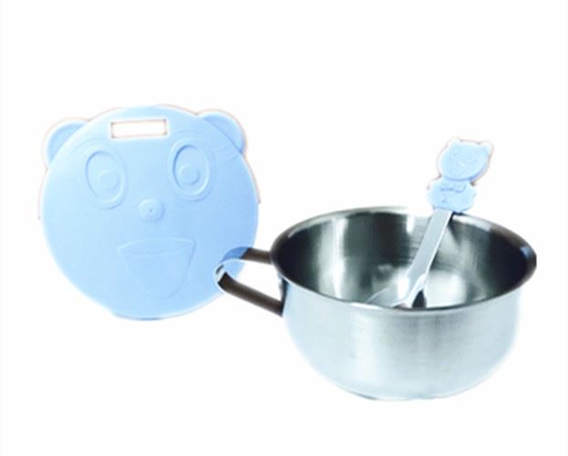 台灣製  甲庚 D-83 嘟酷熊 歐岱米林兒童碗附湯匙 4710423440838