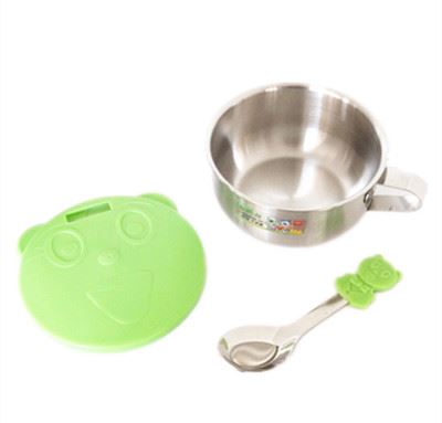 台灣製  甲庚 D-83 嘟酷熊 歐岱米林兒童碗附湯匙 4710423440838