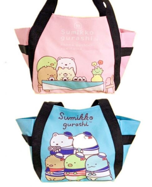 Sumikko Gurashi  角落生物-小夥伴   托特午餐袋 .手提袋. 便當袋  -  藍色.粉色   4713077264706