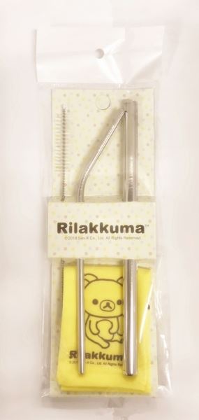 拉拉熊  Rilakkuma  懶懶熊  RLKM-1518  #316不鏽鋼吸管組    4712977465183