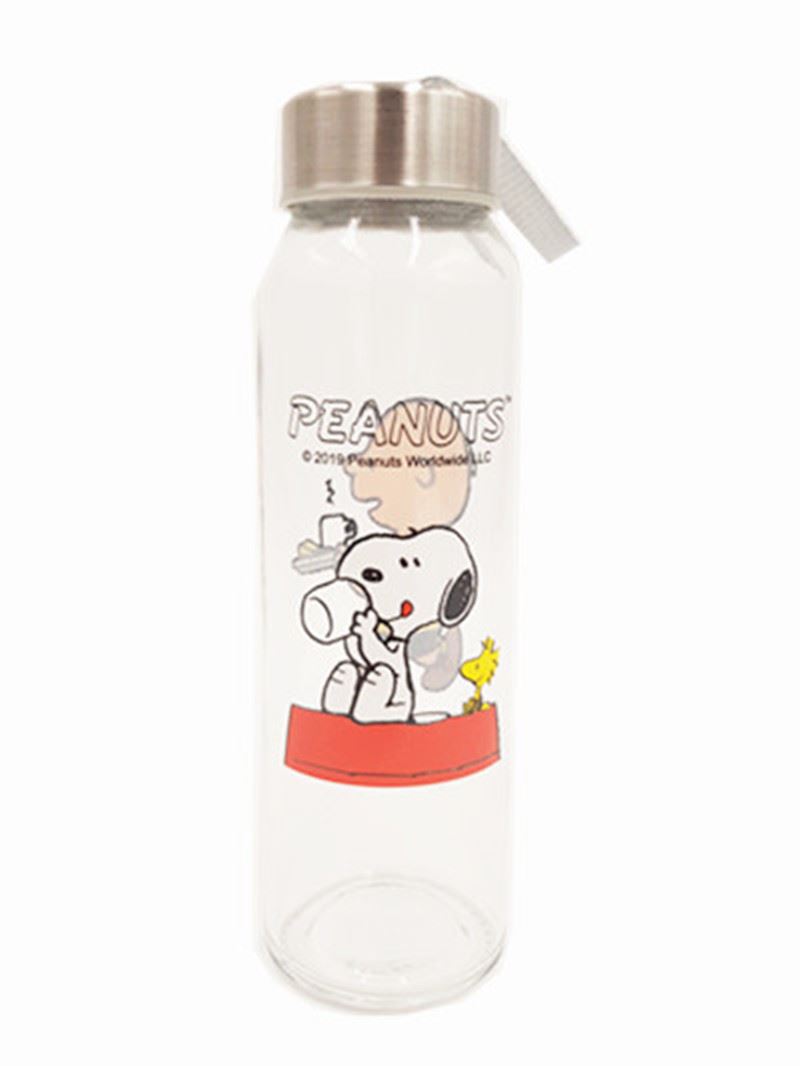 台灣製  Snoopy 史努比  巧用玻璃瓶  300ml   ~ SP-1562 .  SP-1563