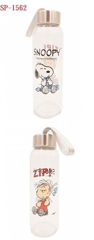 台灣製  Snoopy 史努比  巧用玻璃瓶  300ml   ~ SP-1562 .  SP-1563