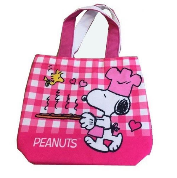 史奴比帆布餐袋-粉 廚師  4712977460218