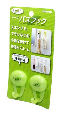日本製 inomata和風呂吸盤2入掛勾      4905596620013-綠  / 4905596620082-白
