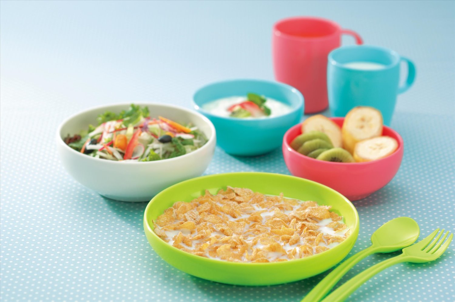 日本製inomata-1019 folio 叉子2入 -綠色/-粉色/-白色/-藍色