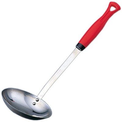 日本製 不銹鋼 紅柄大圓湯杓   4920335150569