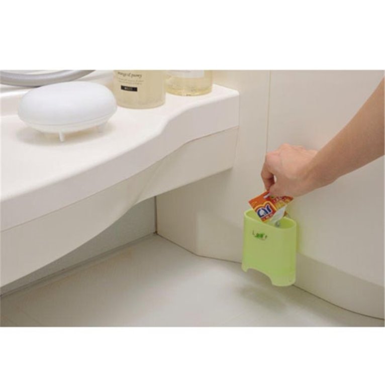 日本製  inomata  2115 葉浴室雜屑筒 - 白/ 綠 