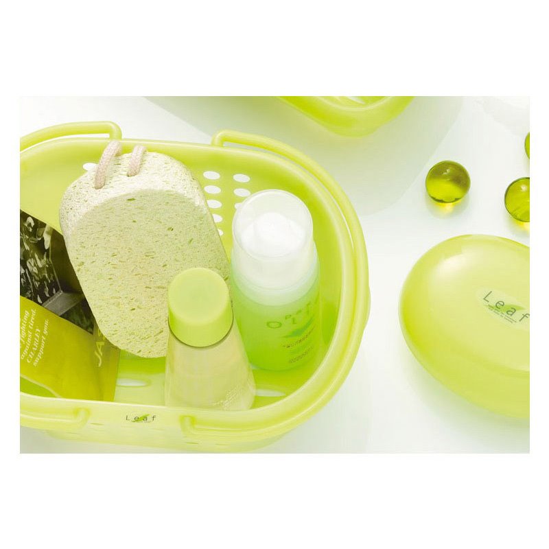 日本製    inomata 2105和風提籃 -綠/白