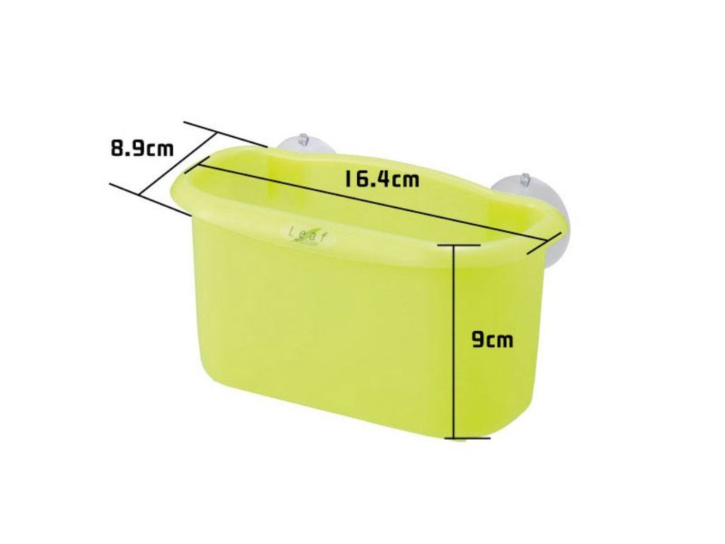 日本製  inomata 2104 和風呂壁面雙吸盤收納置物桶 -綠/ -白