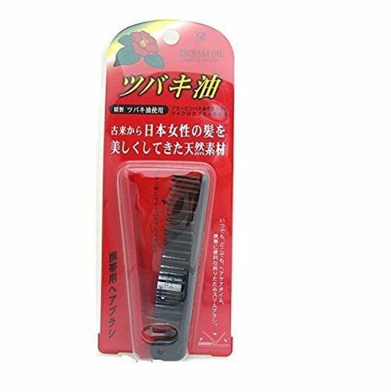 日本製  IKEMOTO 池本 TSU50   IKEMOTO  艷紅椿油 山茶油折疊梳 / 攜帶式 美髮梳  4970270106930