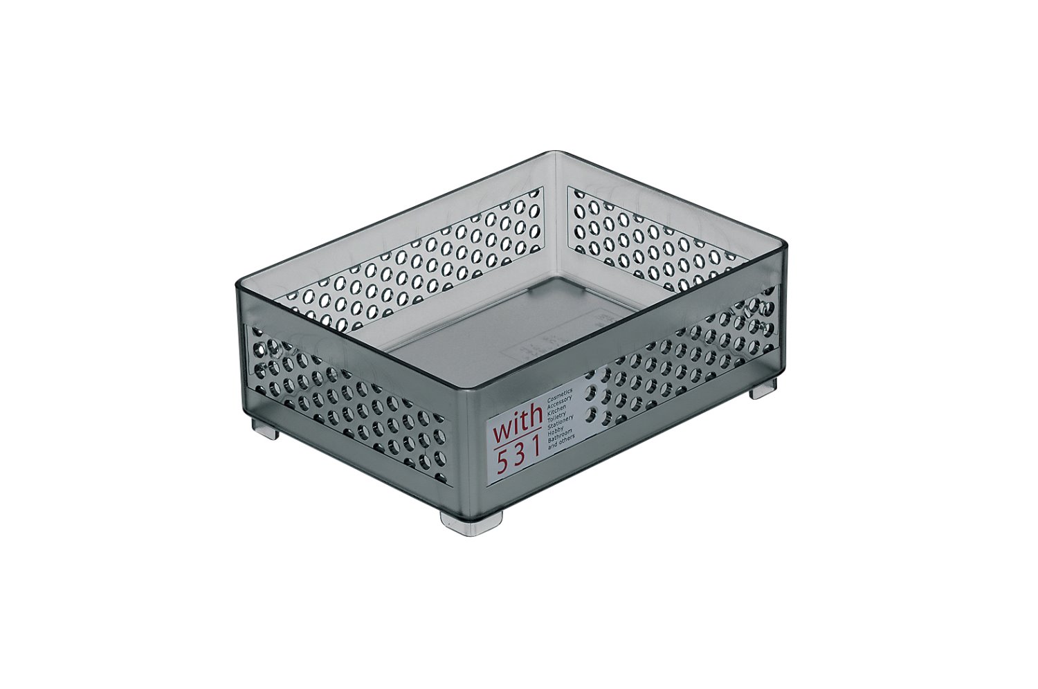 日本製   inomata  4531 壓克力桌上型長角收納籃~白  4905596453185