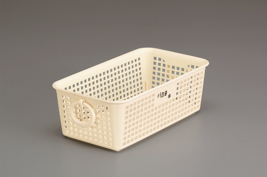 日本製   inomata   4525 雙耳多用途長角四方收納置物籃   4905596452560-白