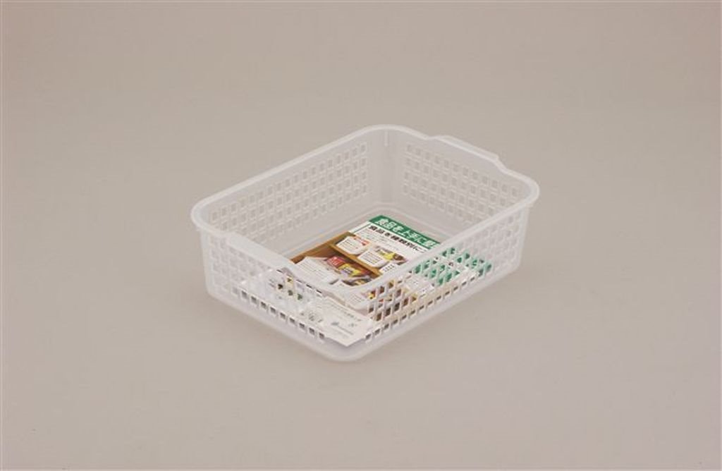 日本製  inomata   4518 小長方多用途收納整理籃 ~ 白 / -透明