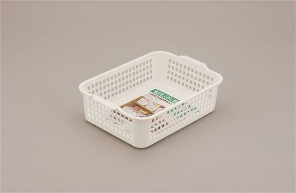 日本製  inomata   4518 小長方多用途收納整理籃 ~ 白 / -透明