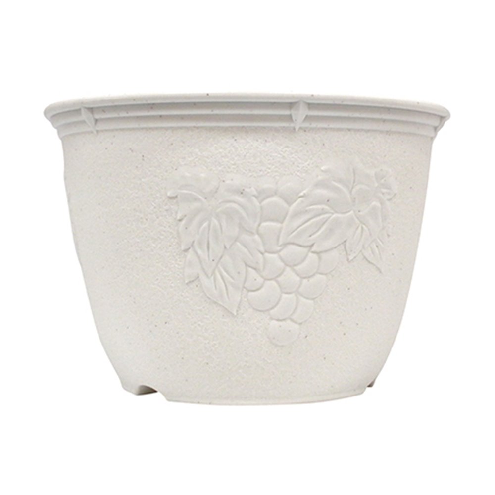 日本製  山田  YAMADA   N.O 595  6號圓形花盆 ~ 棕 /  -白