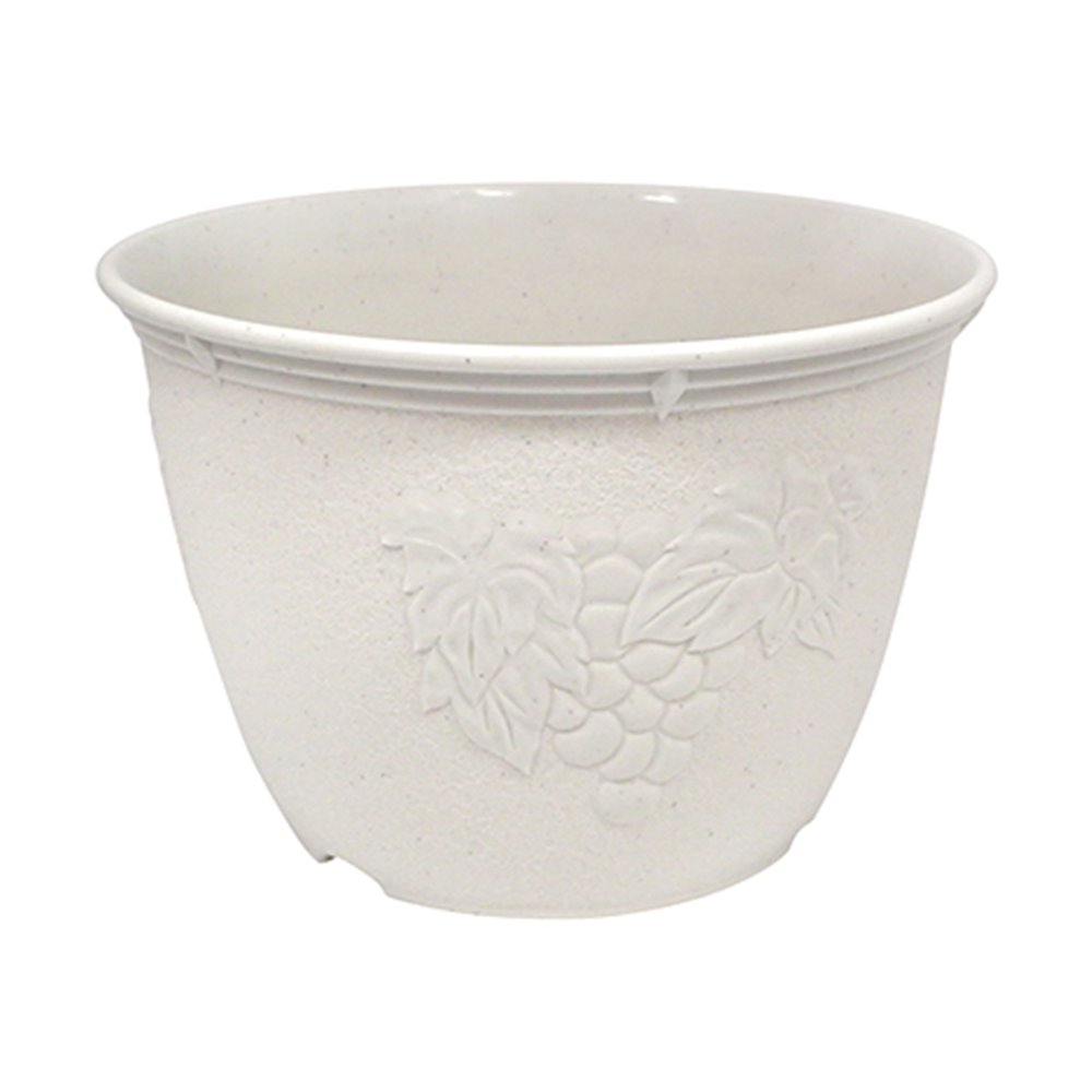 日本製  山田  YAMADA   N.O 595  6號圓形花盆 ~ 棕 /  -白