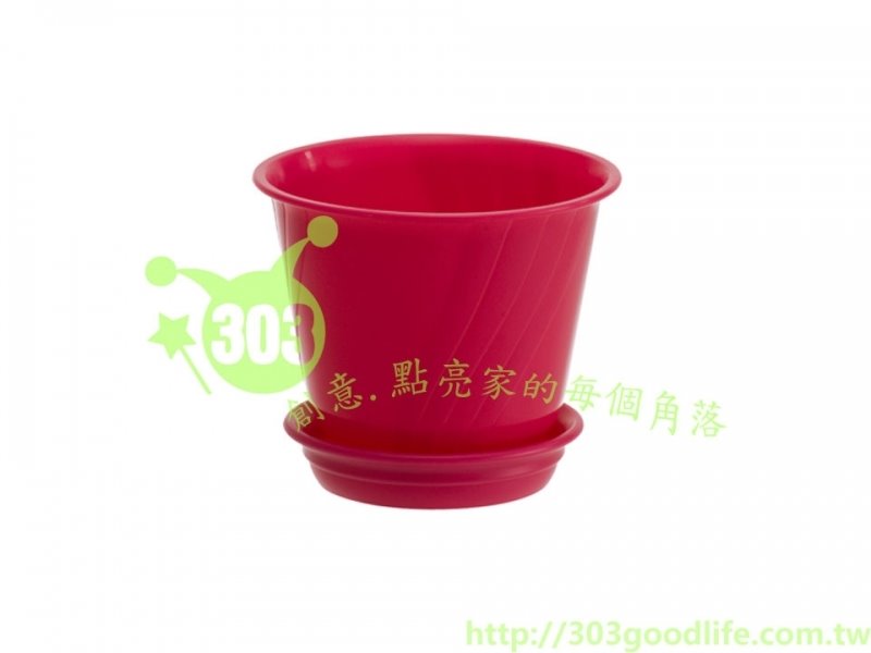 日本製 山田  YAMADA  N.O 606- 5號迷你觀葉(附底座)花盆~ 桔/-粉/-綠