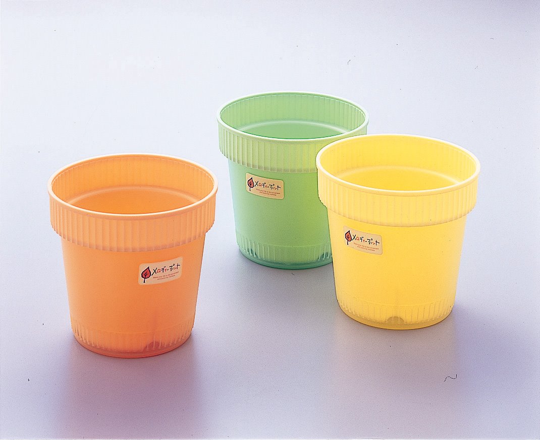 日本製  inomata 7081雙層花盆~綠/-桔-/黃