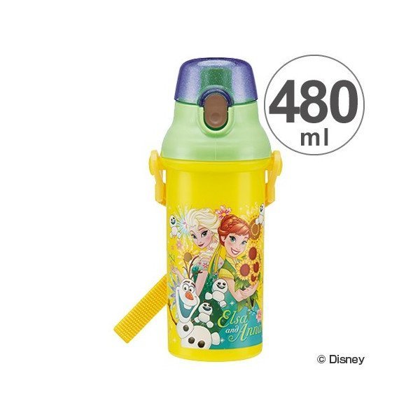 日本製 Disney 迪士尼系列  480ml直飲式水壺 附姓名貼~玩具總動員綠.胡迪&巴斯光年 / 冰雪奇緣.黃綠