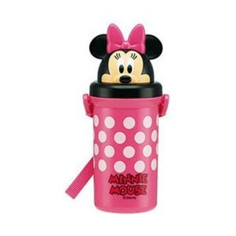 Disney  迪士尼系列  造型彈跳吸管水壺500ml 附揹繩~米奇/-米妮