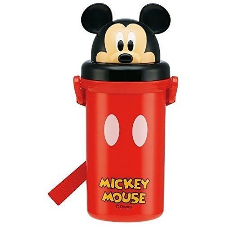 Disney  迪士尼系列  造型彈跳吸管水壺500ml 附揹繩~米奇/-米妮