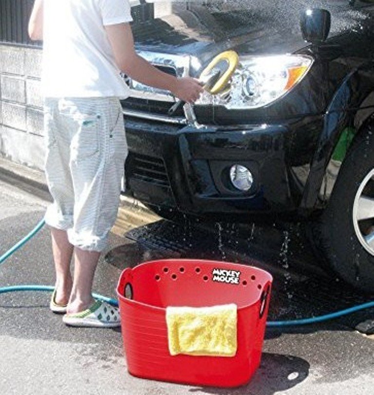 日本製 Disney 迪士尼系列  Mickey Mouse 米奇 SQ43  米奇收納置物籃.大收納籃27 L -紅  4904121301137