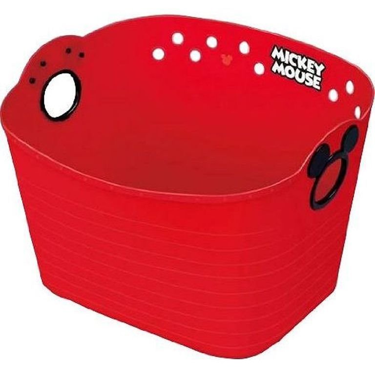 日本製 Disney 迪士尼系列  Mickey Mouse 米奇 SQ43  米奇收納置物籃.大收納籃27 L -紅  4904121301137