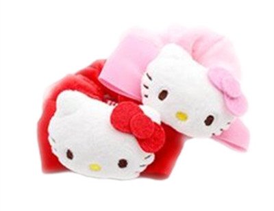 三麗鷗系列 Hello Kitty凱蒂貓 絨毛立體頭 大腸圈.髮圈 KT-1139-粉.紅 4712977461390