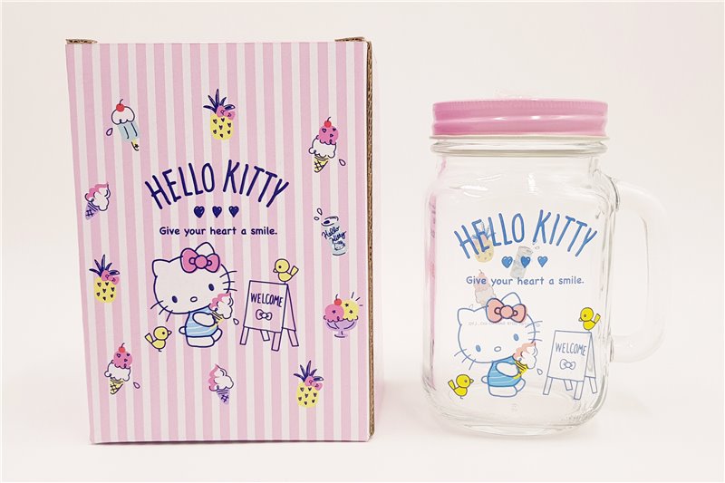 台灣製  三麗鷗系列  Hello Kitty凱蒂貓 多功能置物罐 500ml ~ KT-1522-冰淇淋 / KT-1523-貝殼