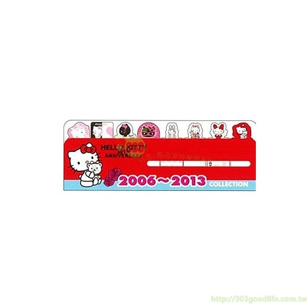 日本製 三麗鷗系列 Hello Kitty凱蒂貓  40周年記念  2006-2013 便利貼書籤   4901770414942