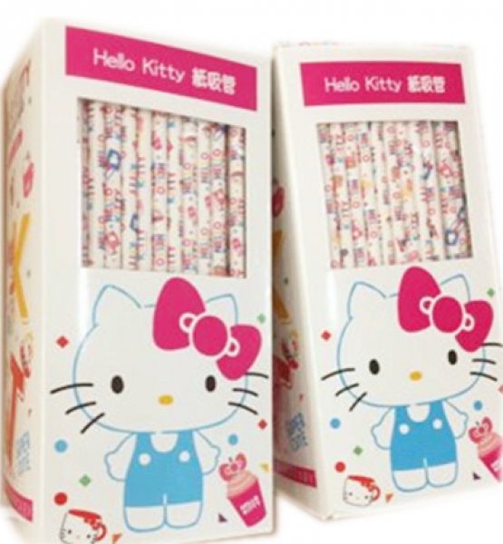 三麗鷗系列  Hello Kitty 凱蒂貓 KT45 周年  紙吸管 ~ 250P / -大尖口-100P