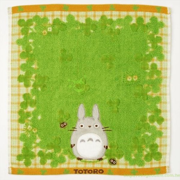 宮崎駿TOTORO龍貓 刺繡幸運草毛巾   4992272459999