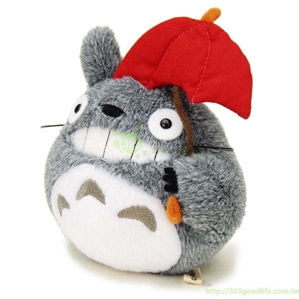 宮崎駿 TOTORO  龍貓 玩偶-紅傘-露牙笑-S   4974475648530